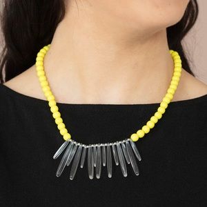 Icy Intimidation - Yellow Necklace